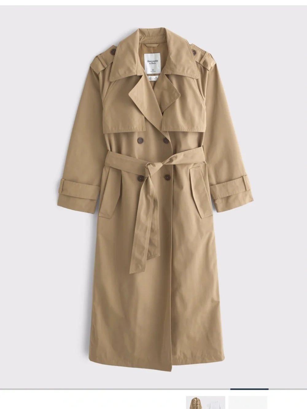 Abercrombie & Fitch Tan Belted Trench Coat - Picture 4 of 4